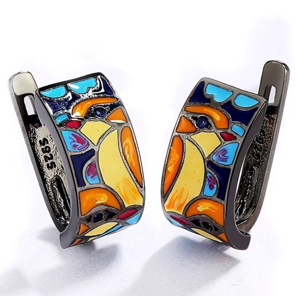 My Bead Emporium Jewelry - Sterling silver earrings with Multicolor acrylic accents.